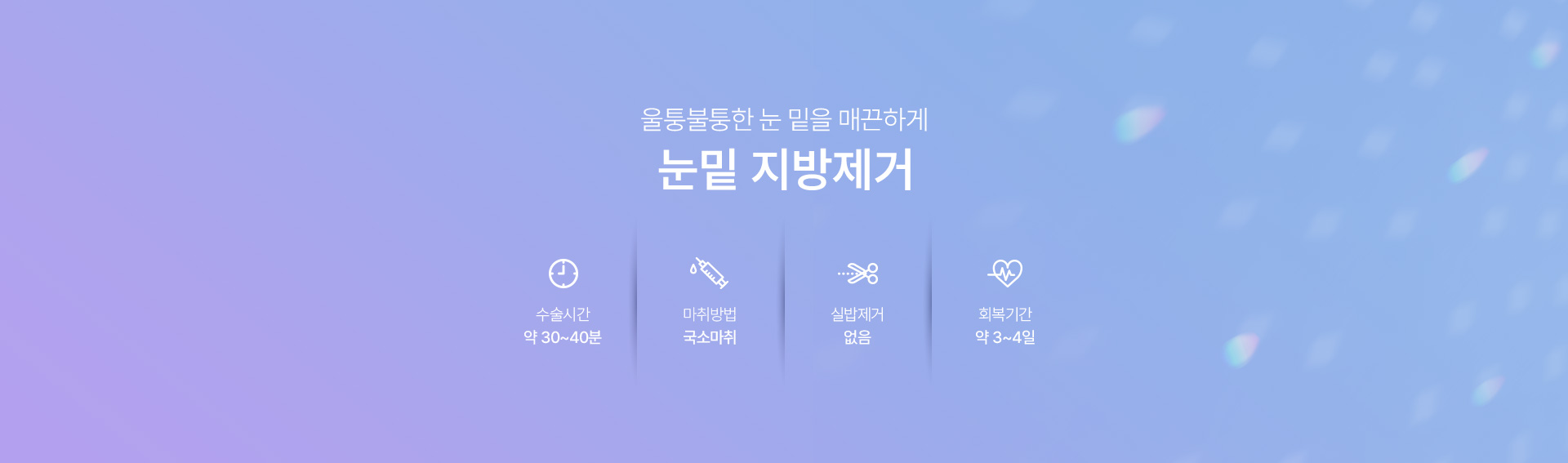 중년눈성형 눈밑지방제거 시수술정보